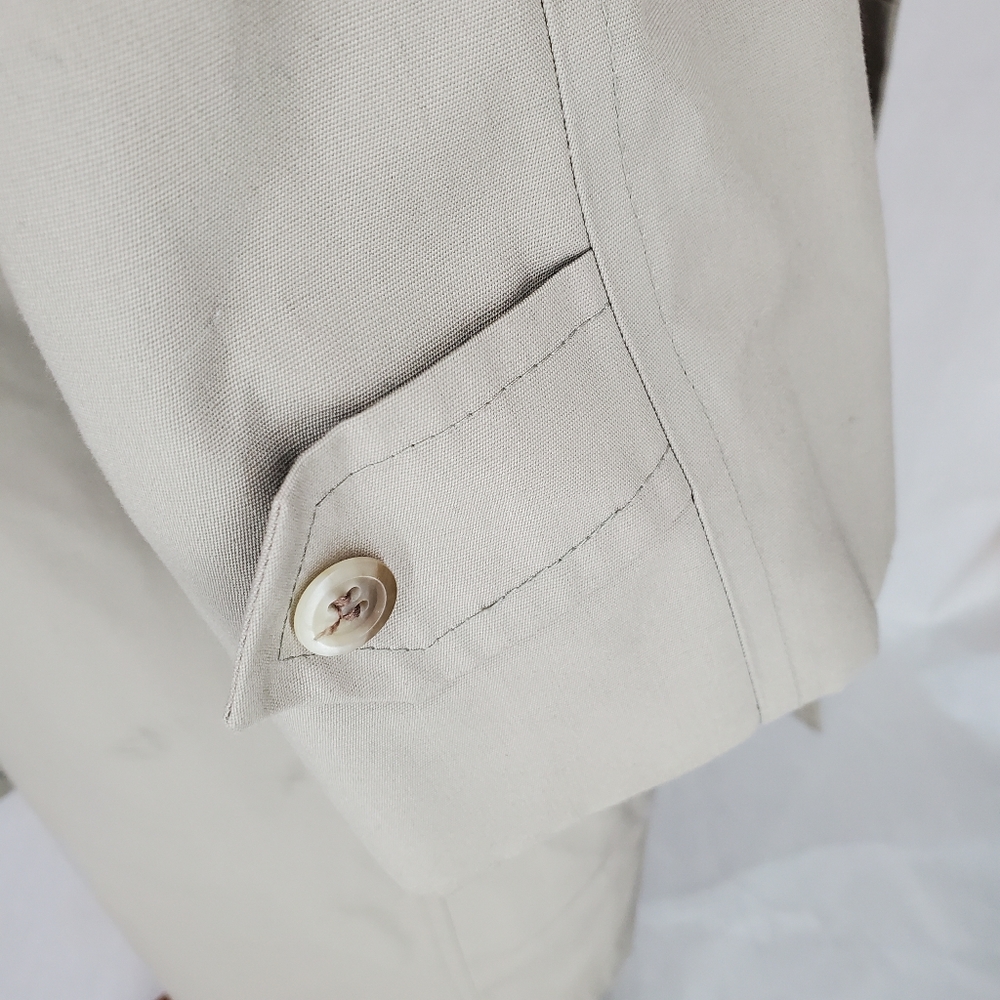 London Fog Vintage Men's Lined Trench Coat Classic Khaki Maincoats Size 44 L EUC - Picture 6 of 16